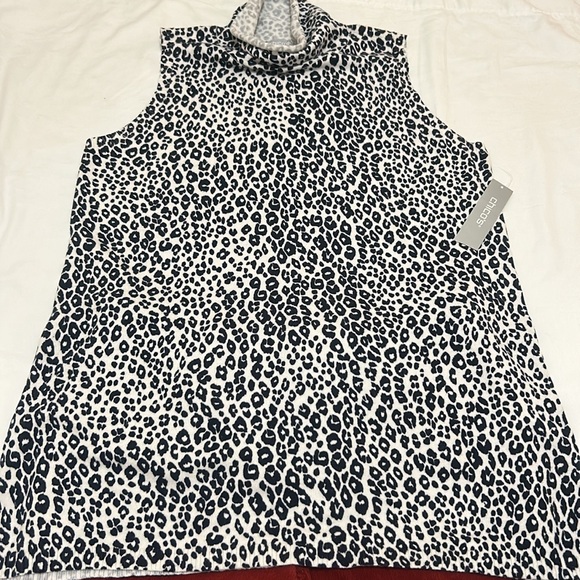 Chico's Sweaters - Chico’s Turtleneck Sleeveless Sweater Leopard Print size 1 NWT